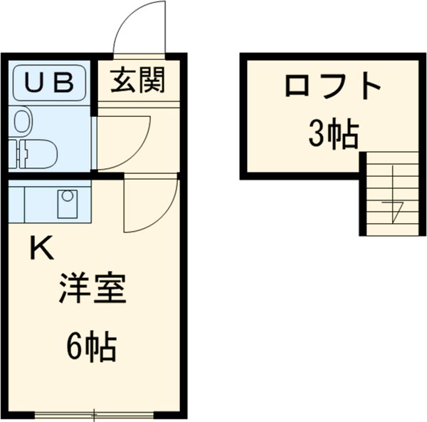 プラザドゥクリークＡ・0106号室の間取り
