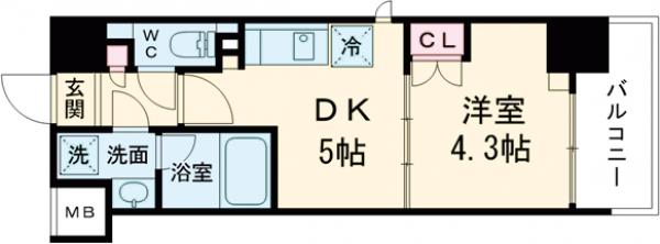 リビオメゾン芝浦・201号室の間取り