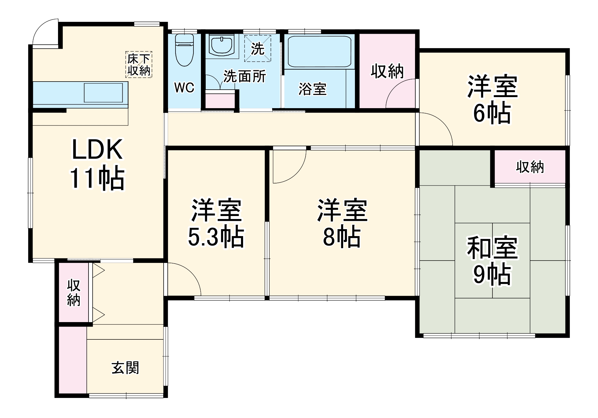 衣下道貸家の間取り