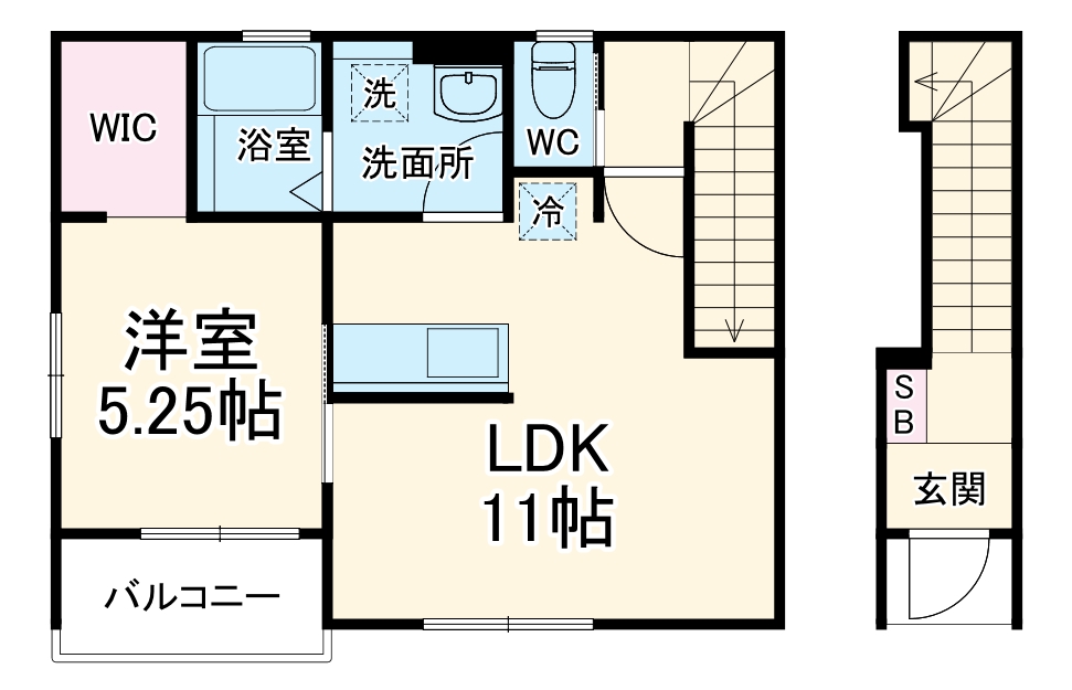 リーブルファイン一宮市乾町２号棟・201号室の間取り