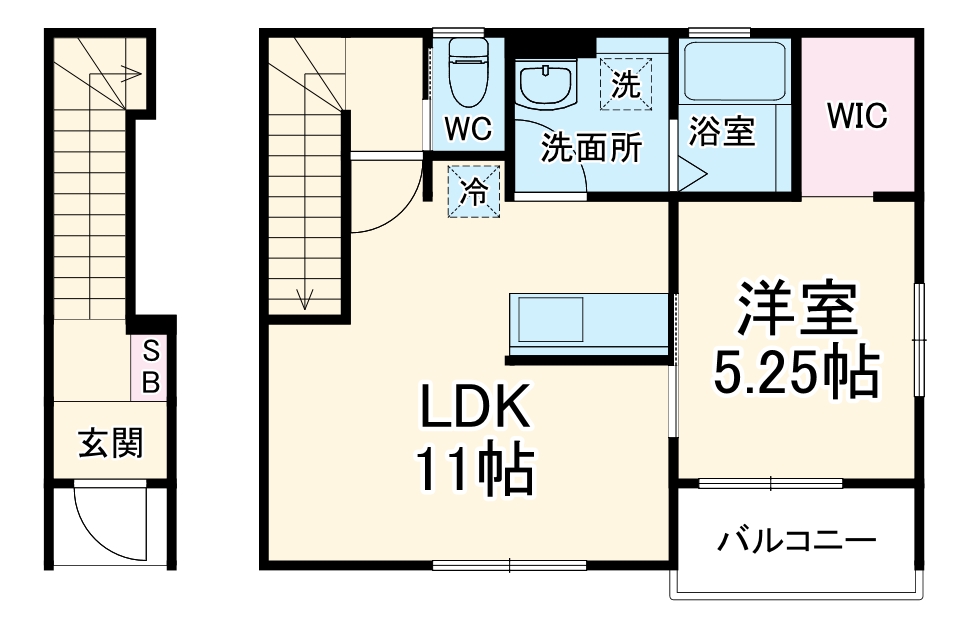 リーブルファイン一宮市乾町２号棟・202号室の間取り