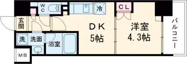 リビオメゾン芝浦・405号室の間取り