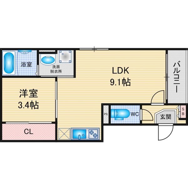 Ｋａｌｐａｎａ　Ｓｅｒｅｎｉｔｙ・202号室の間取り