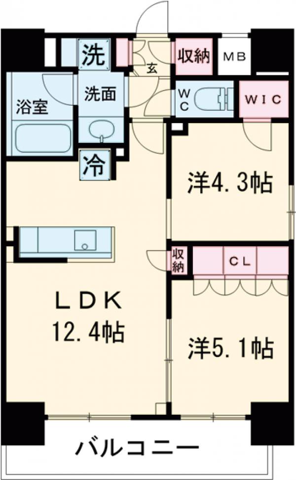 リビオメゾン芝浦・607号室の間取り