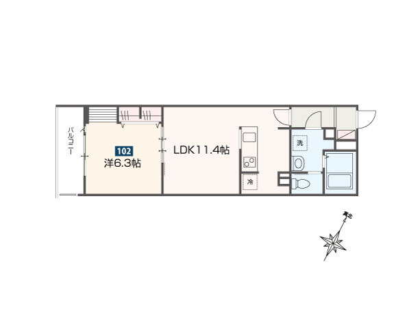 MELDIA福生Ⅲの間取り
