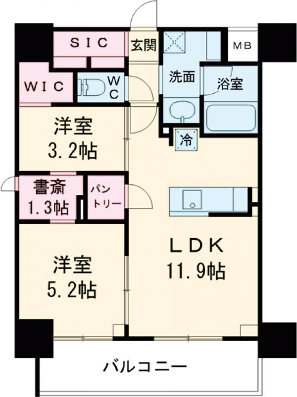 リビオメゾン芝浦・408号室の間取り