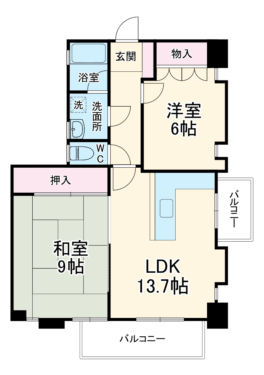 福星マンションA棟の間取り