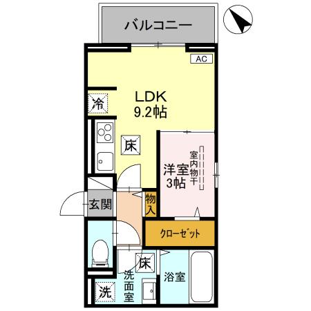 クレシア武蔵浦和・101号室の間取り