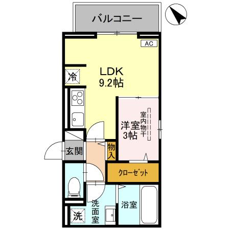 クレシア武蔵浦和・201号室の間取り