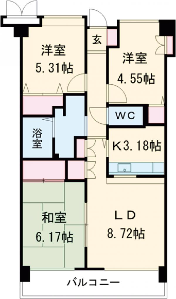 ラフィネ立川の間取り