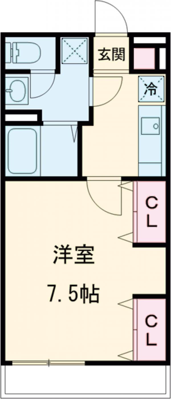 ミルグレース・202号室の間取り