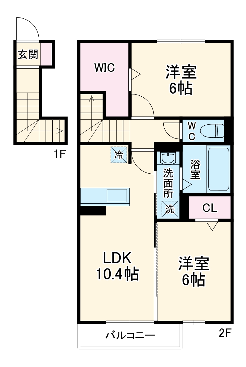 メゾンＭＫＹ　Ａ・203号室の間取り