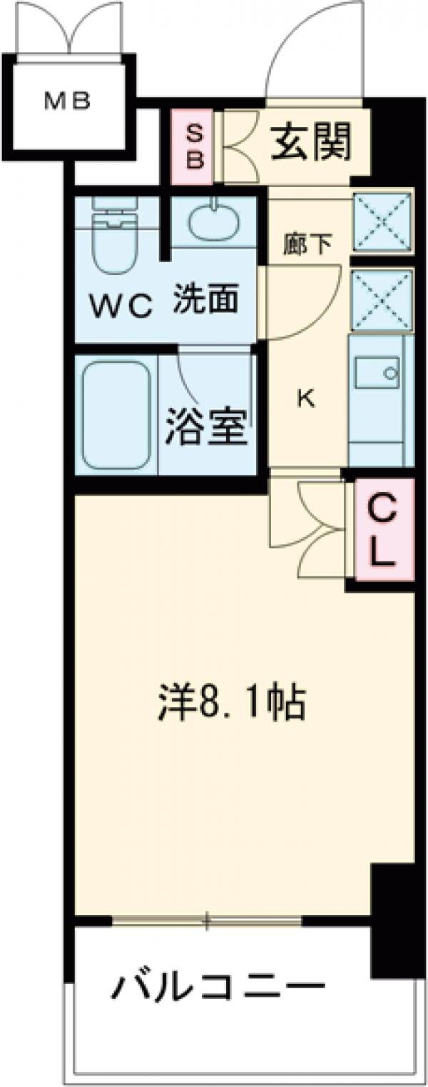 プラネソシエ西新井・804号室の間取り