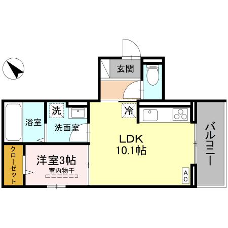 クレシア武蔵浦和・202号室の間取り