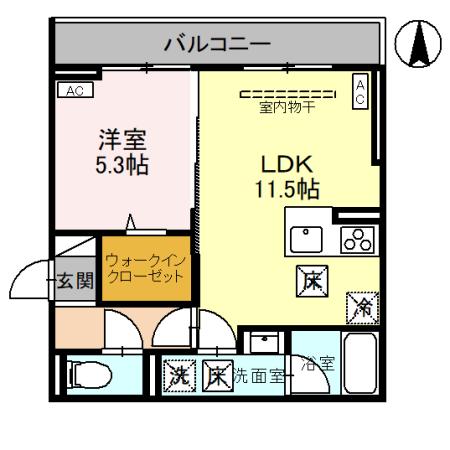 ノーブルラフィネ武蔵浦和・101号室の間取り