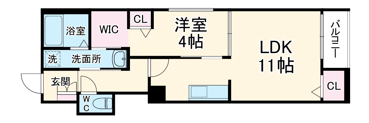 ilusion本陣・103号室の間取り