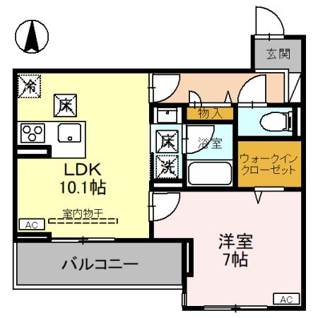 ノーブルラフィネ武蔵浦和・103号室の間取り