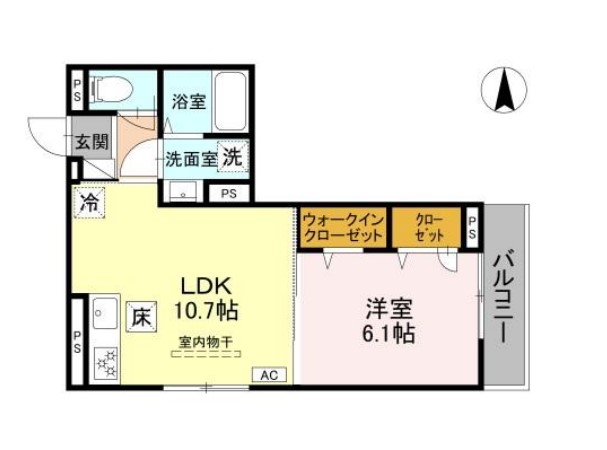 GRAMM御陵荒木Aの間取り