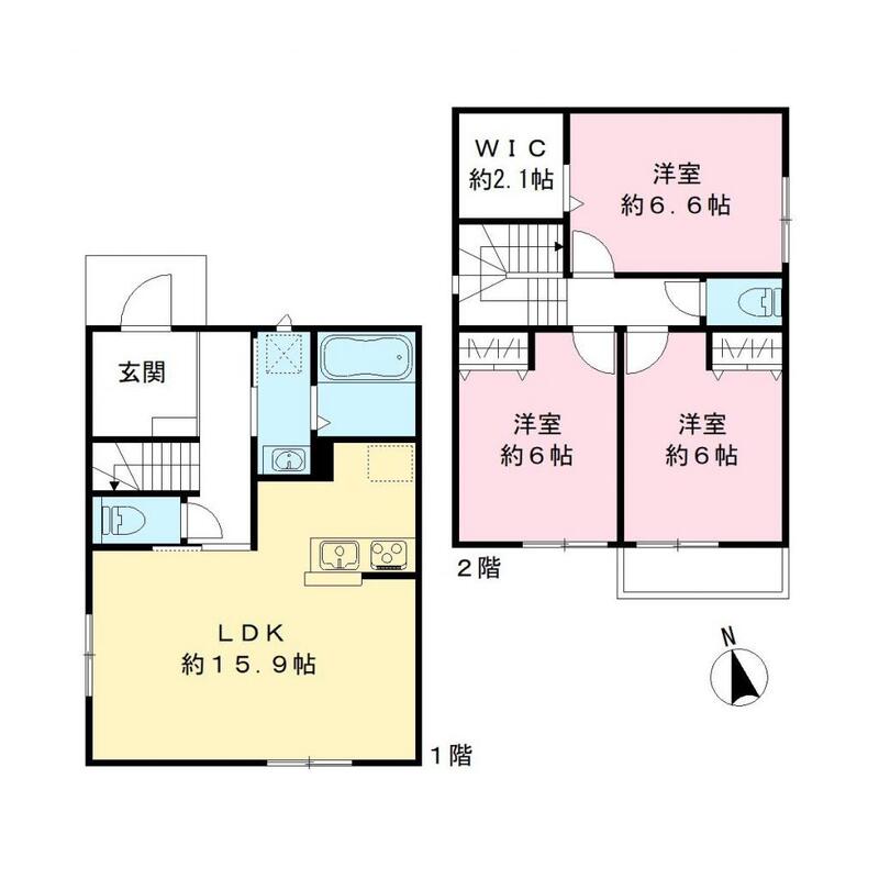 オークランドタウンC・C号室の間取り