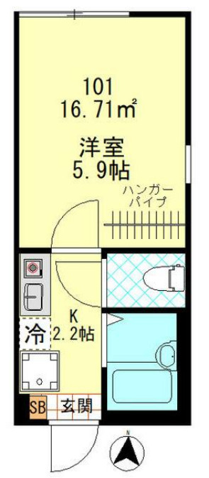 Grand Louvre 平和島・101号室の間取り