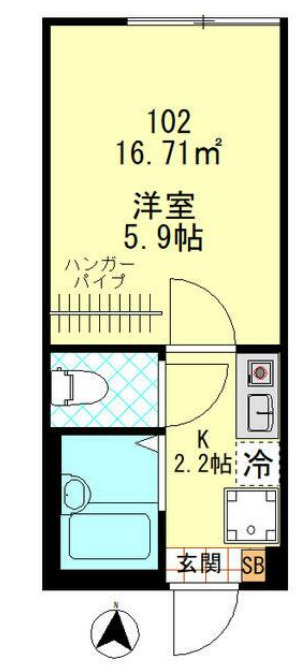 Grand Louvre 平和島・102号室の間取り