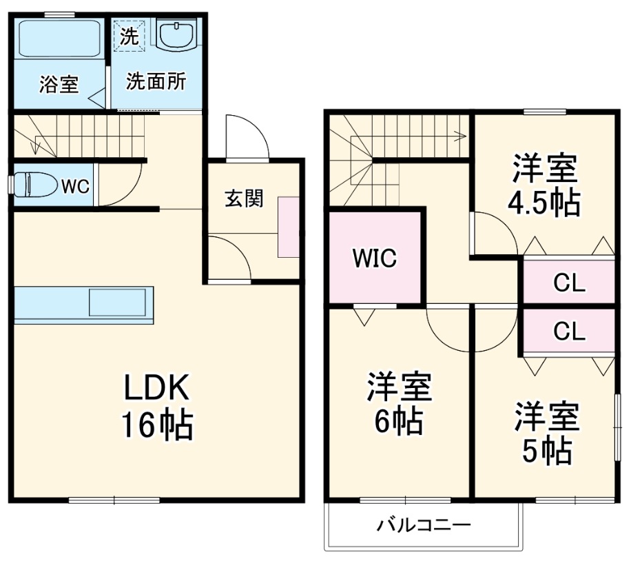 城屋敷町貸家・1号室の間取り