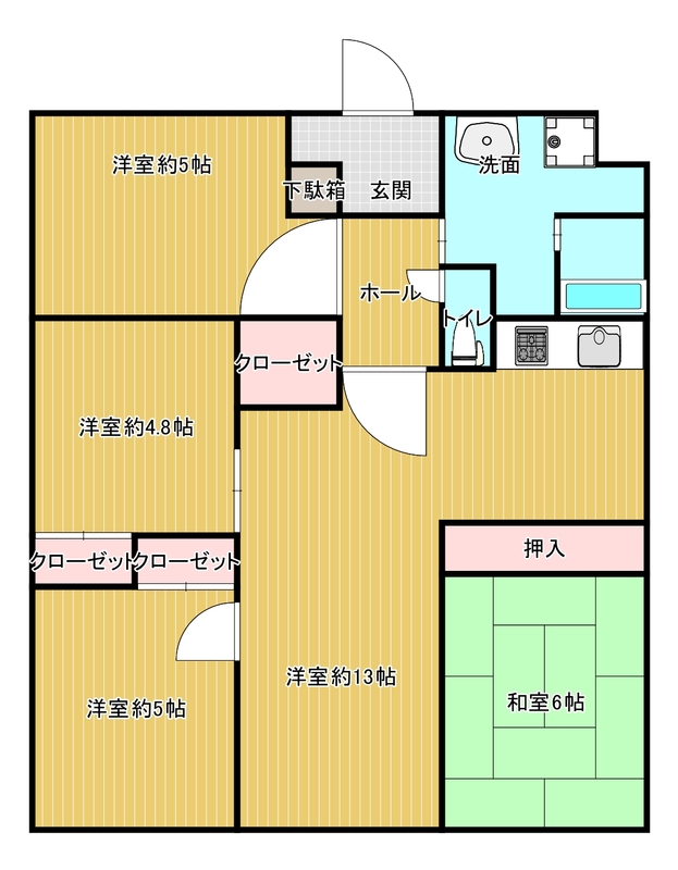 ロワールマンション篠栗Ⅲ・803号室の間取り