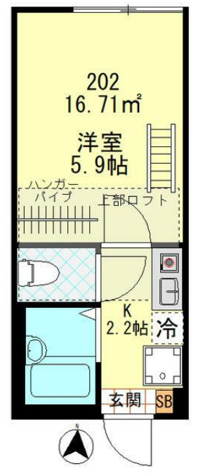 Grand Louvre 平和島・202号室の間取り