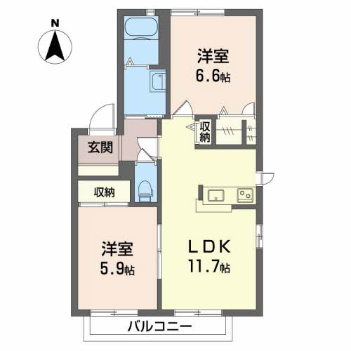 ディアス下土狩Aの間取り