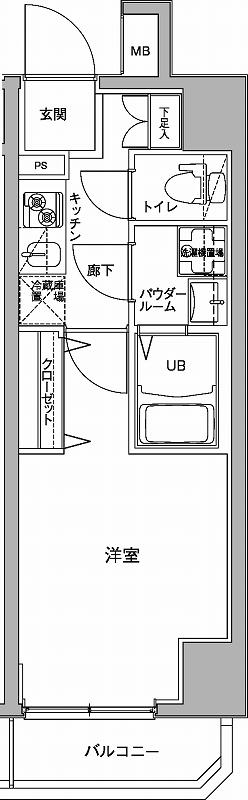 ジェノヴィア川崎駅グリーンヴェール・509号室の間取り