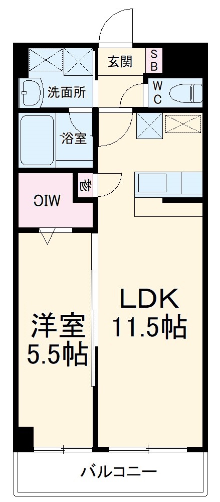 イーリス二俣川の間取り