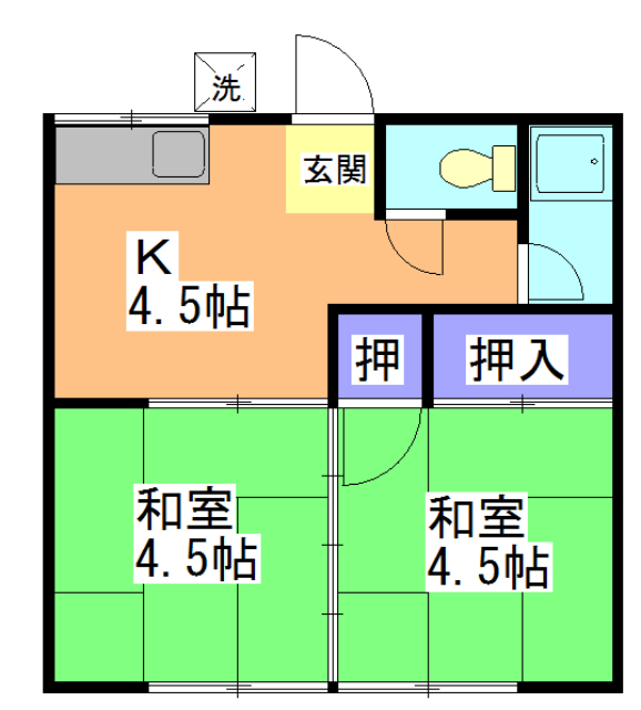 楠荘 東棟の間取り