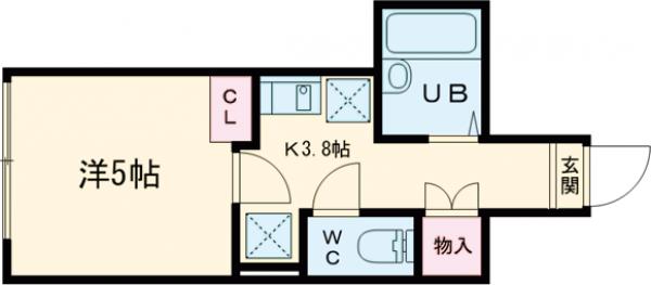 サザンロード国分寺・101号室の間取り