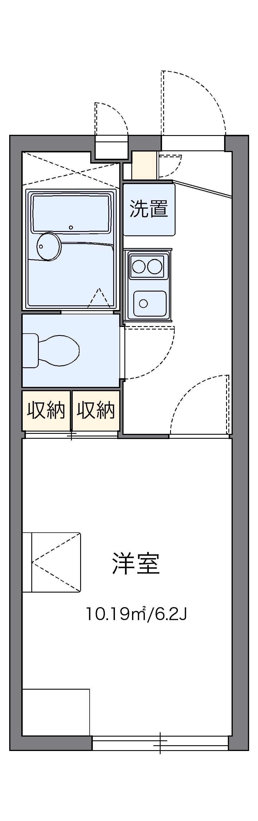 レオパレスＡＲＡＫＩⅡ・205号室の間取り