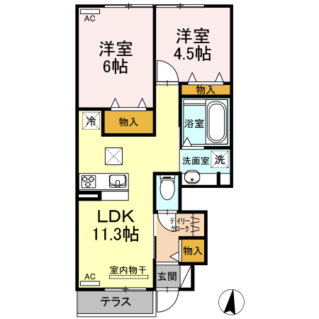 ソシエール御津の間取り