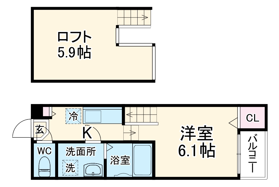 ハーモニーテラス豊の間取り