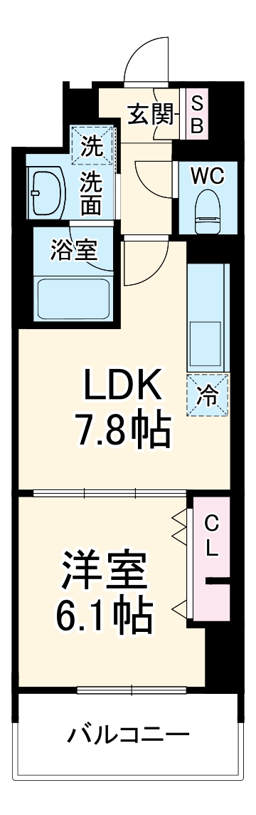 エスポワール登戸・101号室の間取り