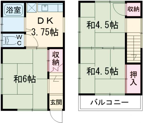 K貸家・1号室の間取り