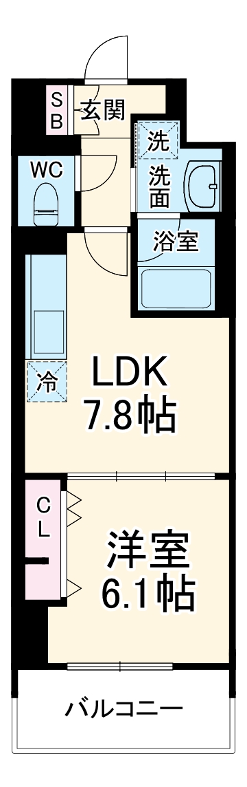 エスポワール登戸・403号室の間取り