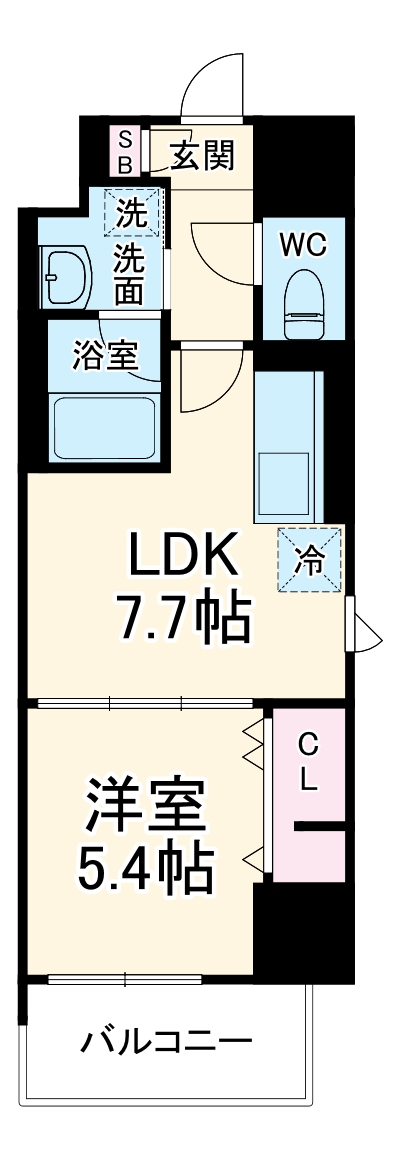 エスポワール登戸・604号室の間取り