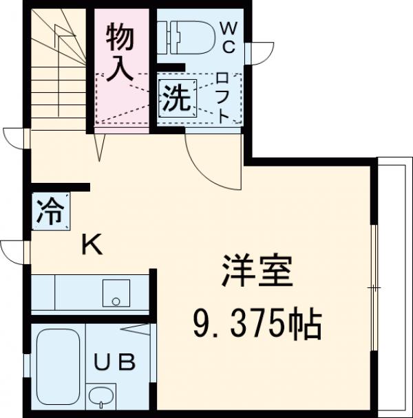 サンライズ向原・E号室の間取り