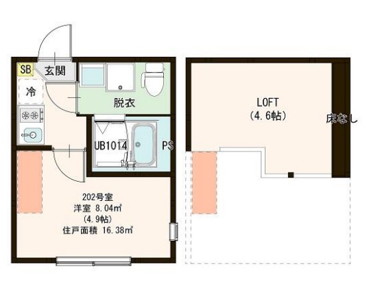 アーディヤ未来・202号室の間取り