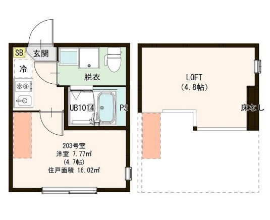 アーディヤ未来・203号室の間取り