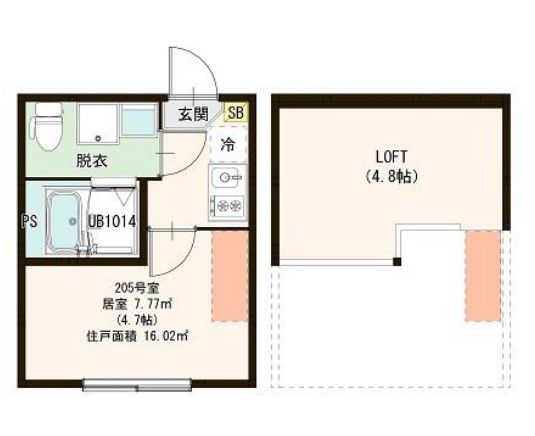 アーディヤ未来・205号室の間取り