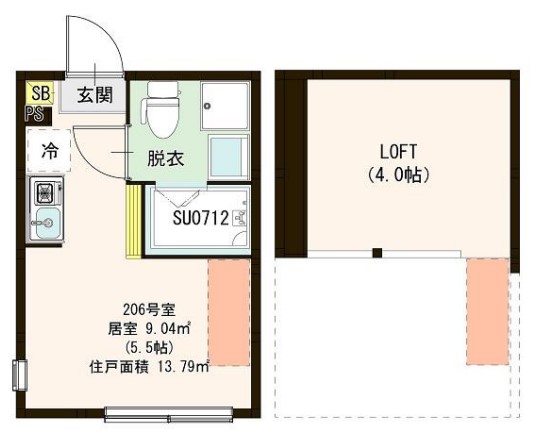 アーディヤ未来・206号室の間取り
