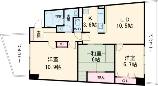 アイランドシティ・インフィニガーデンイースト棟の間取り