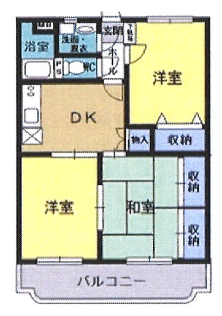 フレンドリーヒルＡ棟・302号室の間取り