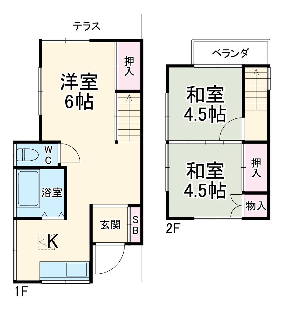 南1丁目貸家の間取り