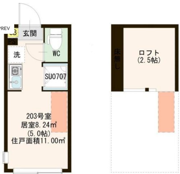 ハーモニーテラス赤羽南・203号室の間取り
