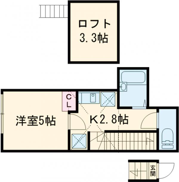 サザンロード国分寺・203号室の間取り